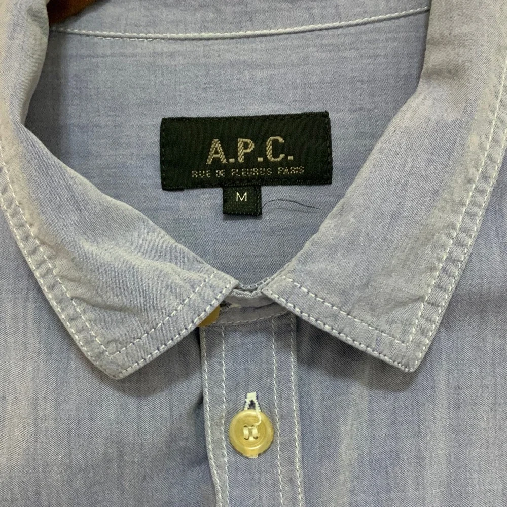 A.P.C. Light Blue Button Down Shirt size M - Picture 3 of 4